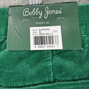 Bobby Jones BJK50002 Mens 40 Pants Corduroy Deep Kelly Green Stretch Chino NEW